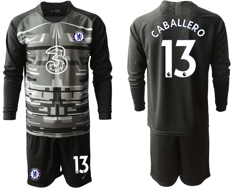 Men 2020-2021 club Chelsea black long sleeve goalkeeper #13 Soccer Jerseys->chelsea jersey->Soccer Club Jersey